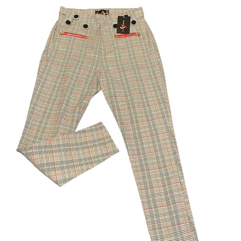 Women's Alexander Junior Plaid Unique Pants 30x32 NWT